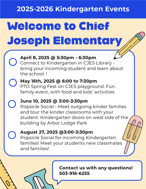 image with information on kindergarten events
